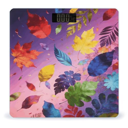 Báscula Digital de Baño Smart Colorful Leaf de Vidrio miniatura 1