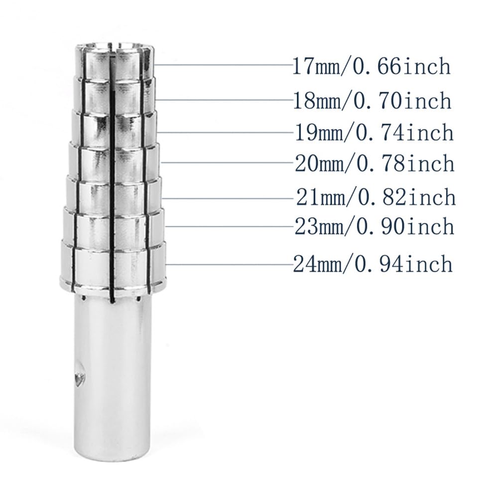 Generic Ring Mandrel, 0.66” - 0.94” Ring Stretcher, Stainless Steel Ring Expander Tool 1/2” Base for Lathe, Ring Sizing Turning Ring Making Tool for Wedding Bands Rings, Silvery, 6169RM