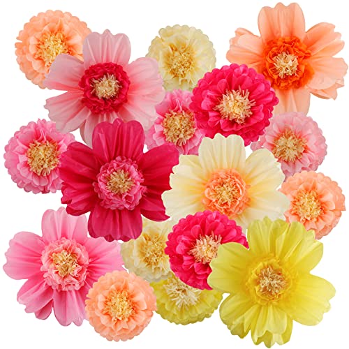 Crowye 24 Pcs Large Colorful Tissue Paper Flowers...