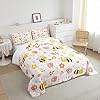 Cute Bee Comforter Set Twin Size Honeybee Kids Down Comforter for Boys Girls Teens Kawaii Bugs and Flowers Bedding Set Cartoon Wild Animal Farmhouse Quilt Set Bedroom Decor Duvet Insert #3