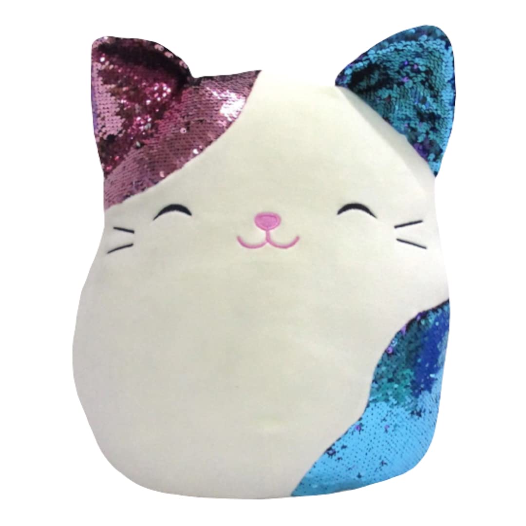 Squishmallows Official Kellytoy 16 Inch Soft Plush Squishy Toy Animals (Shany Sequin Calico Cat)