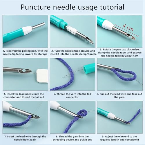 Image of PATPAT Cotton PATPAT 20x20CM DIY Tufting Art Craft Kit Cute Summer Beach Punch Needle Kit Embroidery for Beginners DIY Hoop Embroidery with Punch Needles,Hoop,Art Gift for Kids Adults., Multi Color