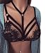 WM&MW Triangle Bra, Women Crop Bustier Top Floral Lace Bra Elastic Hollow Harness Shirt Choker (L, Black)