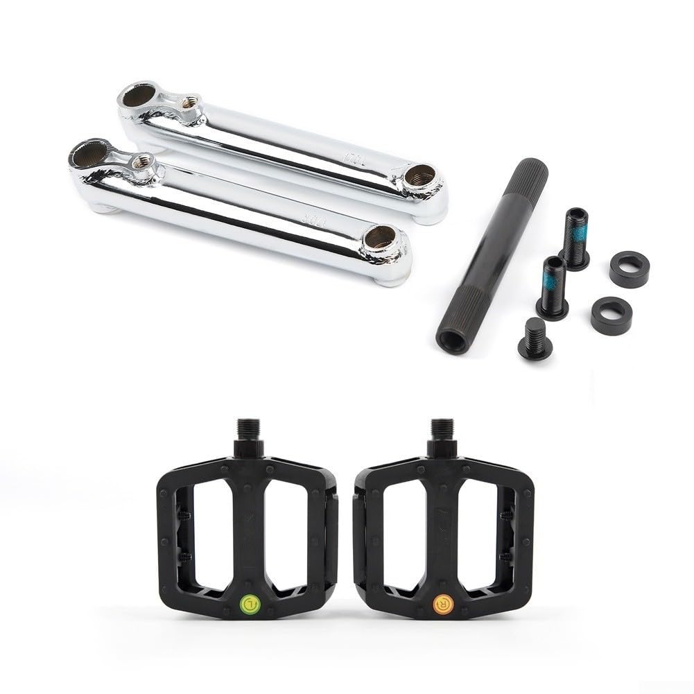 Set pedivella tripla 48T, diametro asse 170 mm, 19 mm | Per acciaio al cromo molibdeno premium, alta durata, resistente alla deformazione, uso fuoristrada urbano, corona 48T