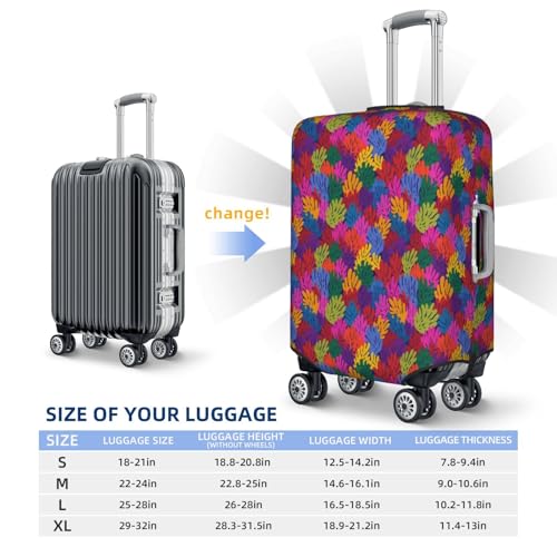Colorful Abstract Plants Elastic Travel Luggage Covers Dustproof Scratch-Resistant Suitcase Protector Fit 22-24 Inch4