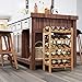 HOMECHO Bamboo Wine Rack, Floor Wine Storage Rack, 20 Bottles Holder, Freestanding Display Rack for Kitchen, Pantry, Cellar, Natural