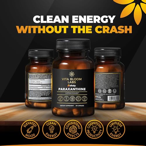 Image of Enfinity Paraxanthine Capsules, Clean Energy & Focus, Caffeine Alternative | 200 mg per Capsule | 30 Capsules per Bottle | Formulated in USA, GMP Certified, Non-GMO, Kosher (Pack of 3)