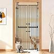 YGP 75"-90.5" Adjustable Extra Tall Cat Gate for Doorways, Width30.3-37.8", 1.3" Narrow Bar Cat-Proof Pet Gate, Auto Close No Drill Tall Safety Gate for Stairs & Hallway
