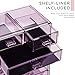 Sorbus Clear Cosmetic Makeup Organizer - Make Up & Jewelry Storage, Case & Display - Spacious Design - Great Holder for Dresser, Bathroom, Vanity & Countertop (4 Large, 2 Small Drawers) [Purple]