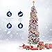 6ft Flocked Pencil Christmas Tree - Pre-lit Frosted Slim Artificial Tree, Space Saving Xmas Tree Holiday Decoration for Home, 170 Full Prelighted Warm White LED Lights, Foldable Base, Easy Assembly