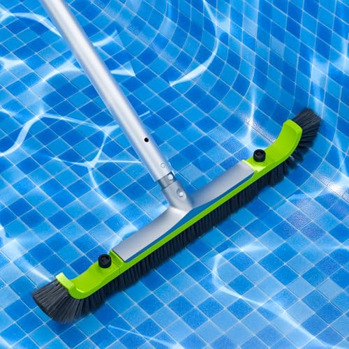 Image of Sepetrel 20 inch Pool Brush Head for Cleaning Walls,Heavy Duty Inground /Above Ground Swimming Pool Scrub Brushes with Premium Strong Bristle & Reinforced Aluminium Back