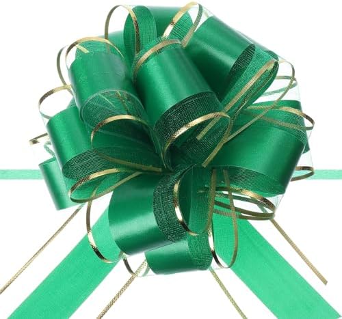 sourcing map 10pcs 6 Inch Large Big Pull Bow with Gold Edge, Organza ...