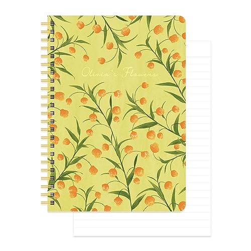 Cahier à spirales haut de gamme Olivia's Flowers avec couverture rigide