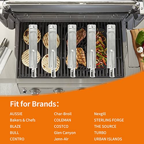 Kingsource 16.1" Stainless Steel Grill Burners Replacement, Heavy Duty Cast Grill Burner 1 Pc For Bull,Bull Cal Flame Blaze Aussie Bakers Chefs Turbo Thermos Char Broil Jenn Air Nexgrill #TOP5