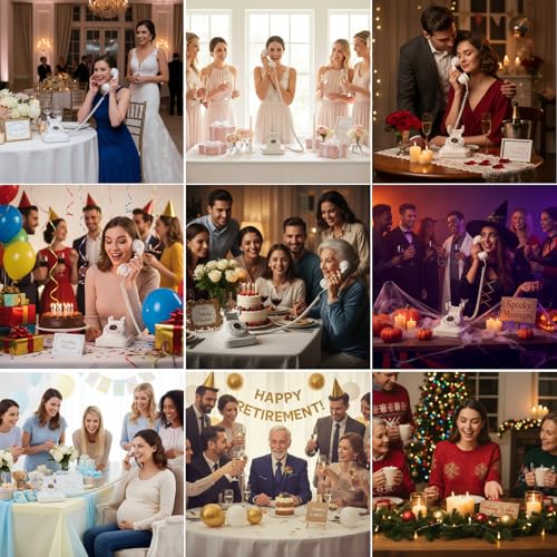 Image of Audio Guest Book Wedding Phone- Record Customized Audio Messages with GuestBook - A Personal and Convenient Way to Preserve Your Special Occasions (Pure White)