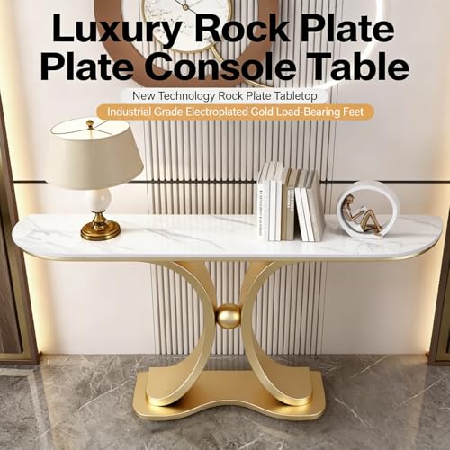 Mesa consola de recibidor compacta en piedra sinterizada para optimizar espacios 4