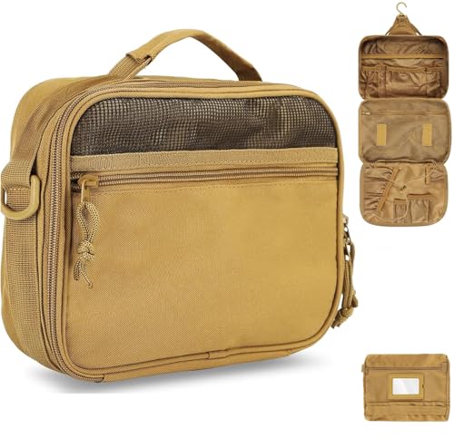 Hanging Travel Toiletry Bag for Men, Large Capacity Dopp Kit, Durable Bathroom Organizer, Water-resistant Shaving Bag for Accessories, Father's Day