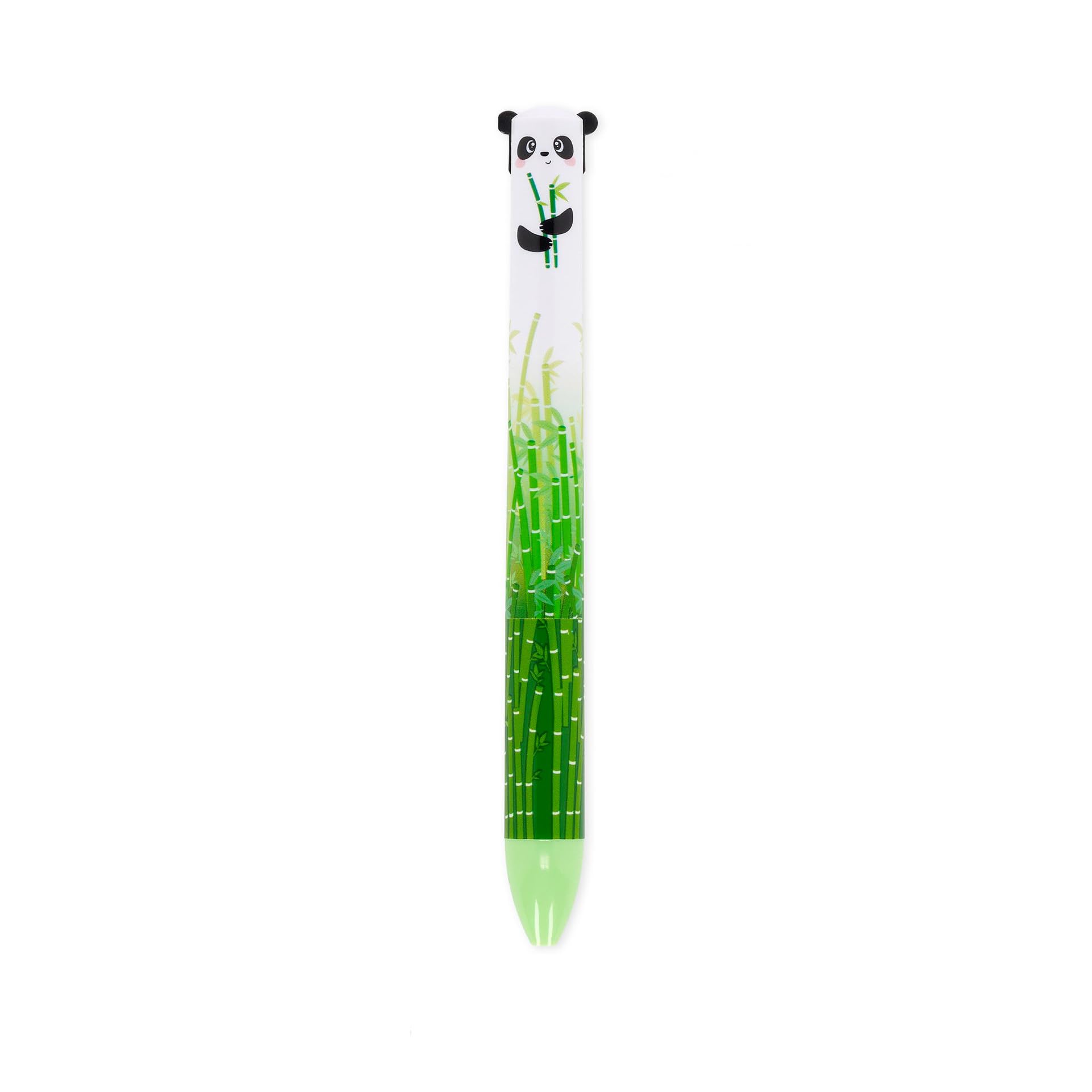 Legami - Zweifarbig, Kitty Panda, schwarze und grüne Tinte, Click&Clack Stift, Ideal für Schule Büro Zuhause, Zweifarbig, 1 mm Spitzendurchmesser