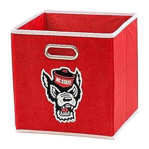 Franklin Sports NC State Wolfpack Collapsible Storage Bin-Made to Fit Storage Bin Organizers-10.5″ x10.5 – College NCAA Official Licensed