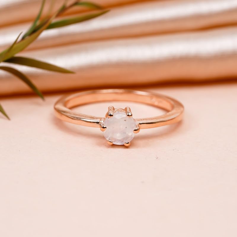 Bague anniversaire en pierre de lune naturelle et argent 925 - 3