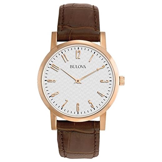 Bulova Reloj de Pulsera para Hombre (Mecanismo de Cuarzo, Esfera Color Gris y Correa de Piel Color marrón), Modelo 97B106