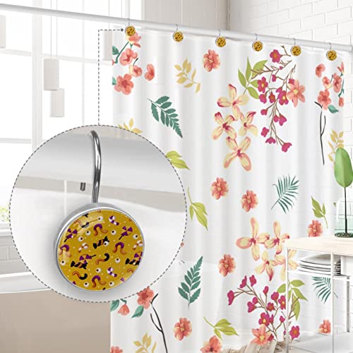 Crochets rideau de douche résistant à l'humidité jaune