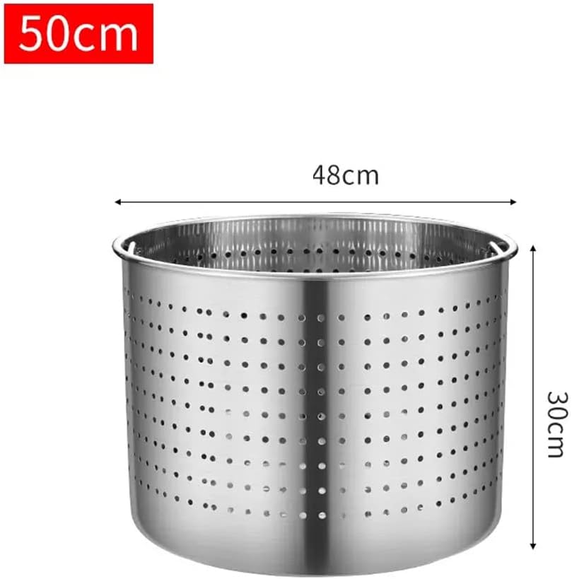 海鮮スープバケツろ過かご、商用多機能ステンレススープバケツ漏れバケツ、厚くふるい油専用バケツ,50cm