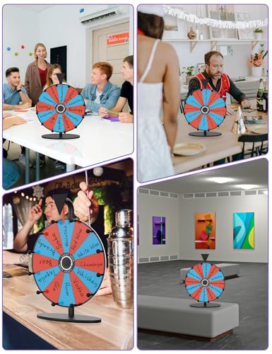 ORWOD 12 Inch Prize Wheel, Heavy Duty Spinning Wheel for Prizes, Colors Spin Wheel with Dry Erase Marker & Eraser, 12 Slots Wheel Spinner with Stand for Party, Carnivals and Tradeshow