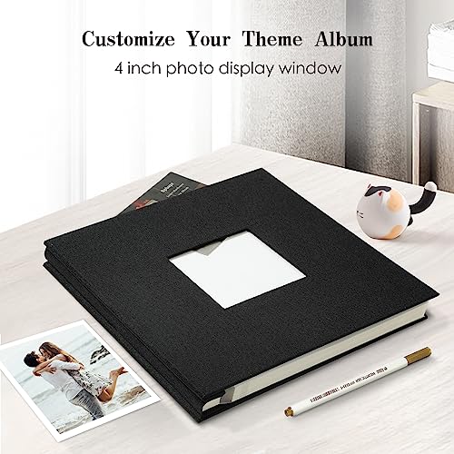 Spbapr Large Photo Album Self Adhesive 3X5 4X6 5X7 8X10 Pictures Magnetic Scrapbook 40 Blank Pages Linen Cover Diy Album With A Metal Pen #TOP1
