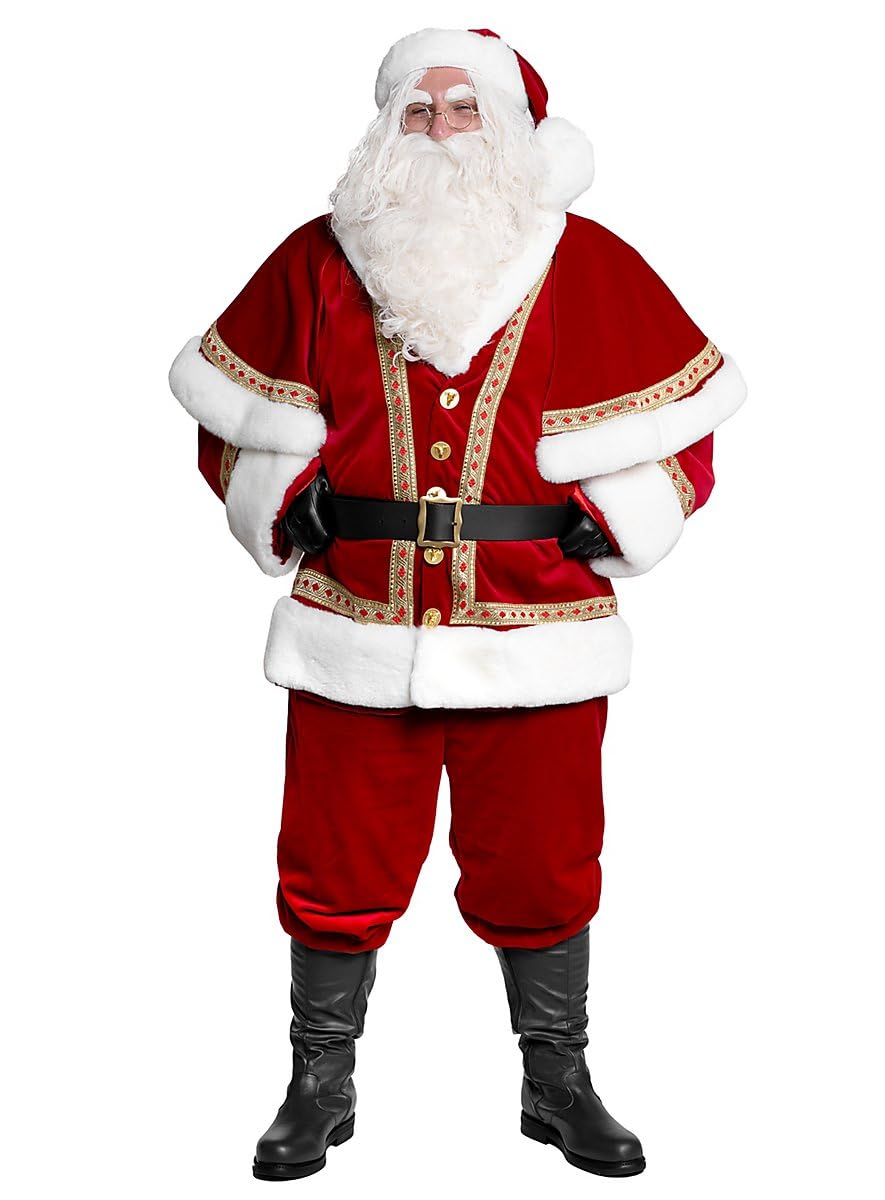 Andracor Hochwertiger breiter Weihnachtsmann Gürtel aus echtem Leder - schwarz - Deluxe-Edition - Santa Klaus Kostüm-Zubehör