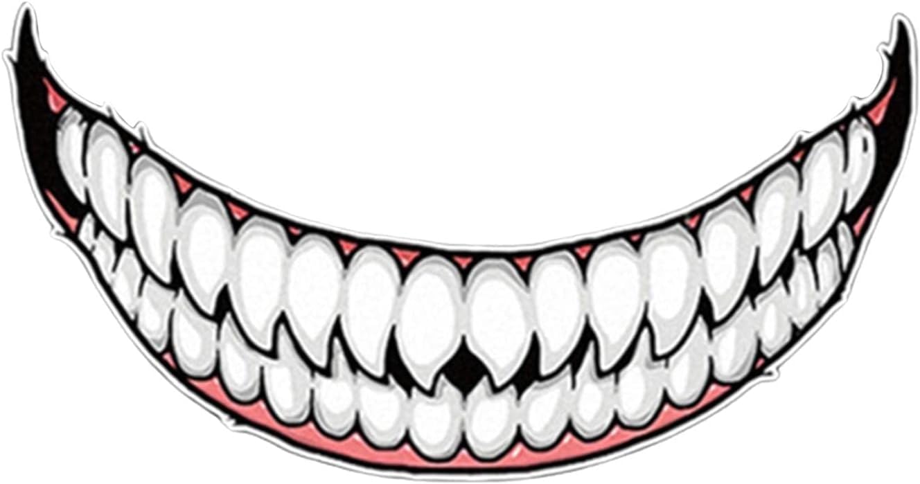 Helmet Decorative Decals - Smile Stickers Teeth Car Stickers - Helmet Stickers DIY Decorate Car and Decals - Motorcycle Self Adhesive Shark Teeth Stickers Bumper Stickers, Decals and Magnets