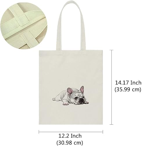Vista 105 de WIRESTER Bolsa de lona reutilizable para mujeres y niñas, bolsa de compras de comestibles, bolsa de hombro, bolsa de viaje, animal de perro y gato