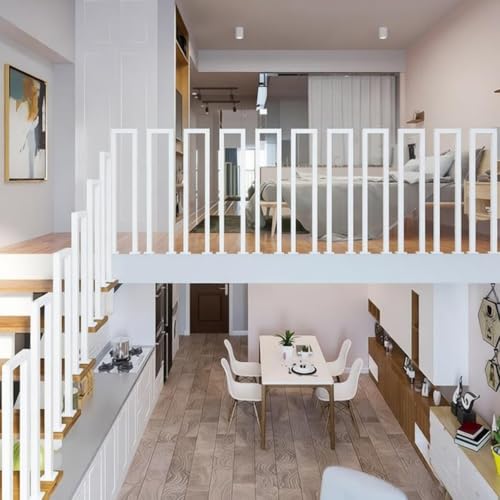 Rambarde d'escalier en U blanche 65 cm pour balcon et villa