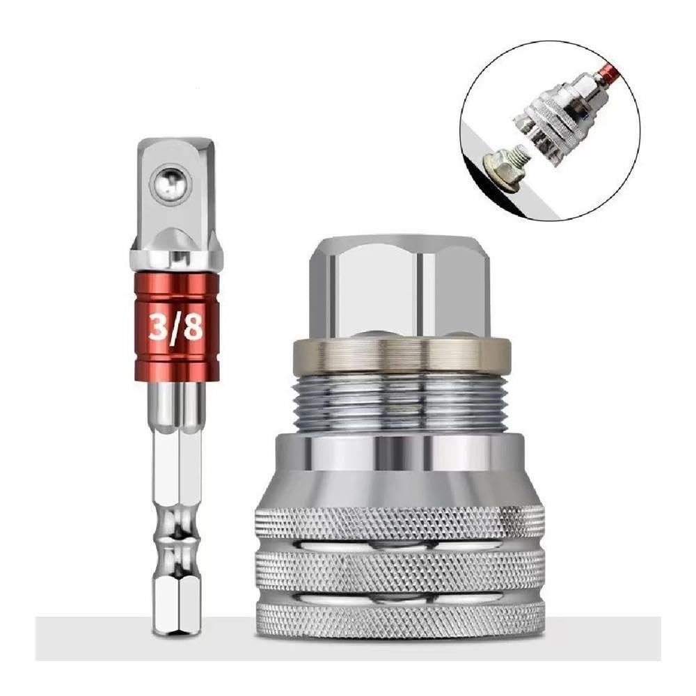 Bigbibi Adattatore di estensione del giunto flessibile con presa girevole da 2 pezzi da 3/8".(B-2set)