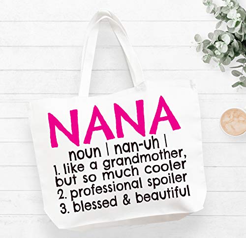 Nana Definition Canvas Tote Bag Grandma Gift Idea for Nana - Image 3