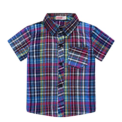 Toddler Boy's Button Down Shirts Kids Thin Athletic Lapel Outwear Jacket Classic Clothing Formal Plaid Dress Shirt Tops