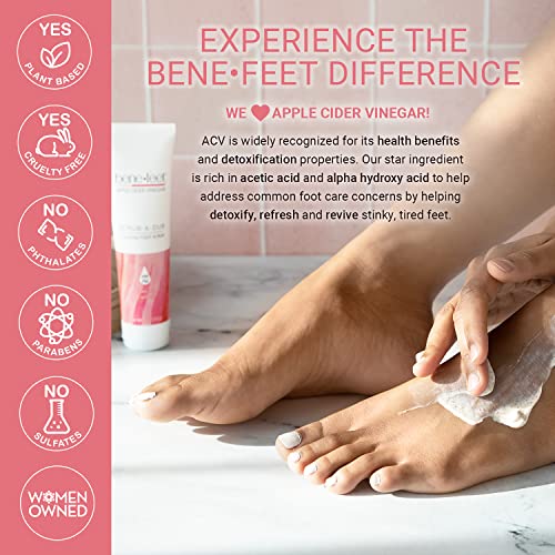 benefeet scrub-a-dub cooling foot scrub - exfoliates  refreshes dry  dull skin get smoother skin from heel to toe made wvitamin e apple cider vinegar walnut shell  apricot seed 4 oz 1 pack