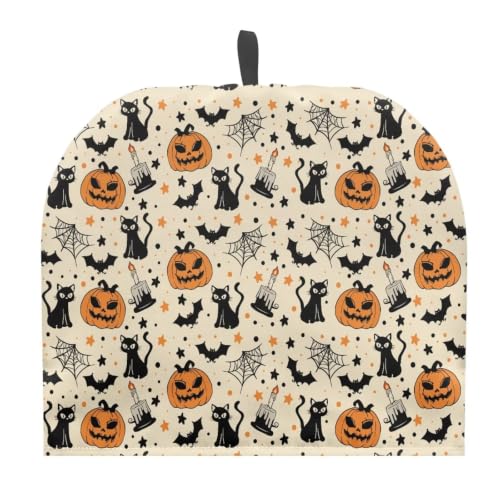 Image of Hudotybom Pumpkin Cat Tea Cozy for Teapots Halloween Tea Cozy Teapot Protector Insulated Teapot Covers Keep Warm Decorative Teas Kettle Quilt for Halloween
