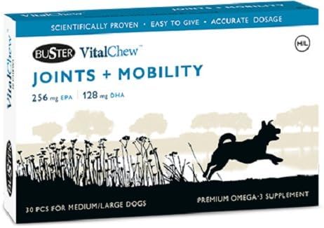 Buster Vital Chew Joints and Mobility Chews for Medium/Large Dogs, 30-Piece