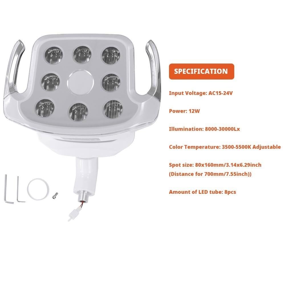 LED Lámpara Auxiliar 12W Ajustable 8 LEDs Sin Sombras Alta Claridad Con LCD