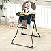 BABY JOY Foldable High Chair, Portable Highchairs for Babies and Toddlers with 3-Position Adjustable Tray & Footrest, Removable Seat Cushion, 5-Point Safety Harness, Space Saving Design (Coffee)