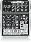 Behringer XENYX QX602MP3 Mezclador premium de 6 entradas y 2 buses con preamplificadores de micrófono XENYX, ecualizadores británicos, reproductor de MP3 y multiefectos