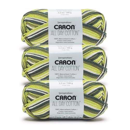 Image of Caron All Day Cotton Calla Lily Yarn - 3 Pack of 100g /3.5oz - 100% Mercerized Cotton - #4 Worsted (Medium) - 173 Yards - Knitting /Crochet