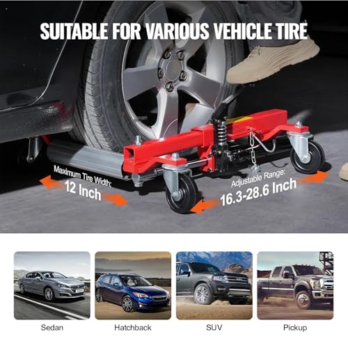 Carrello idraulico per sollevamento pneumatici per auto, camion, camper, rimorchi, capacità di carico 680,4 kg, cricchetto, cricchetto, posizionamento del veicolo