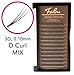 Fabu Eyelash Extensions Russian Volume Premade 3D Fans, Thickness/Diameter 0.10, D Curl, MIX (12mm-15mm) Includes Lengths 12mm, 13mm, 14mm, 15mm