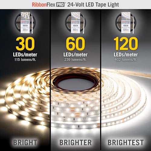 Armacost Lighting RibbonFlex Pro 24V White LED Strip Lights 30 LED/m, 3000K, 16.4 ft 144230 by Armacost Lighting - Image 7