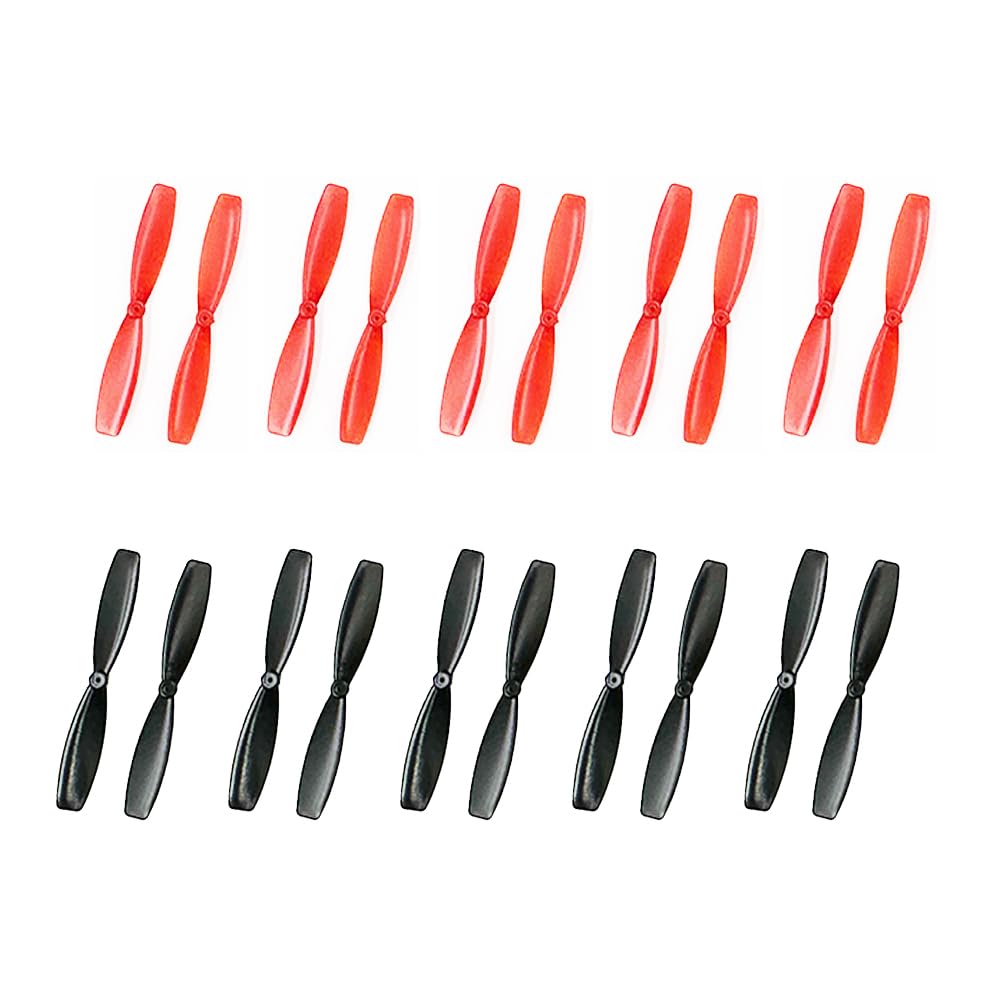 20PCS RC Toy Propeller 55mm 2-Blades CW CCW Propeller for RC Toy DIY Model Toy Parts (Black,Red)