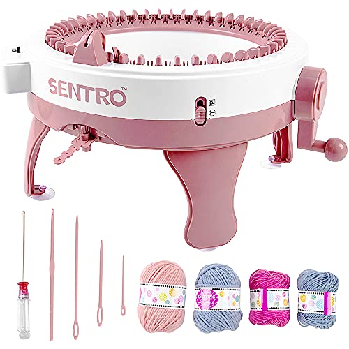 Knitting Machine 48 Needles, Spinning Knitting Loom Circular Weaving Loom Knitting Board Rotating Double Knitting Loom Machine, DIY Portable Scarf Hat Socks Gloves Toys for Adults and Kids