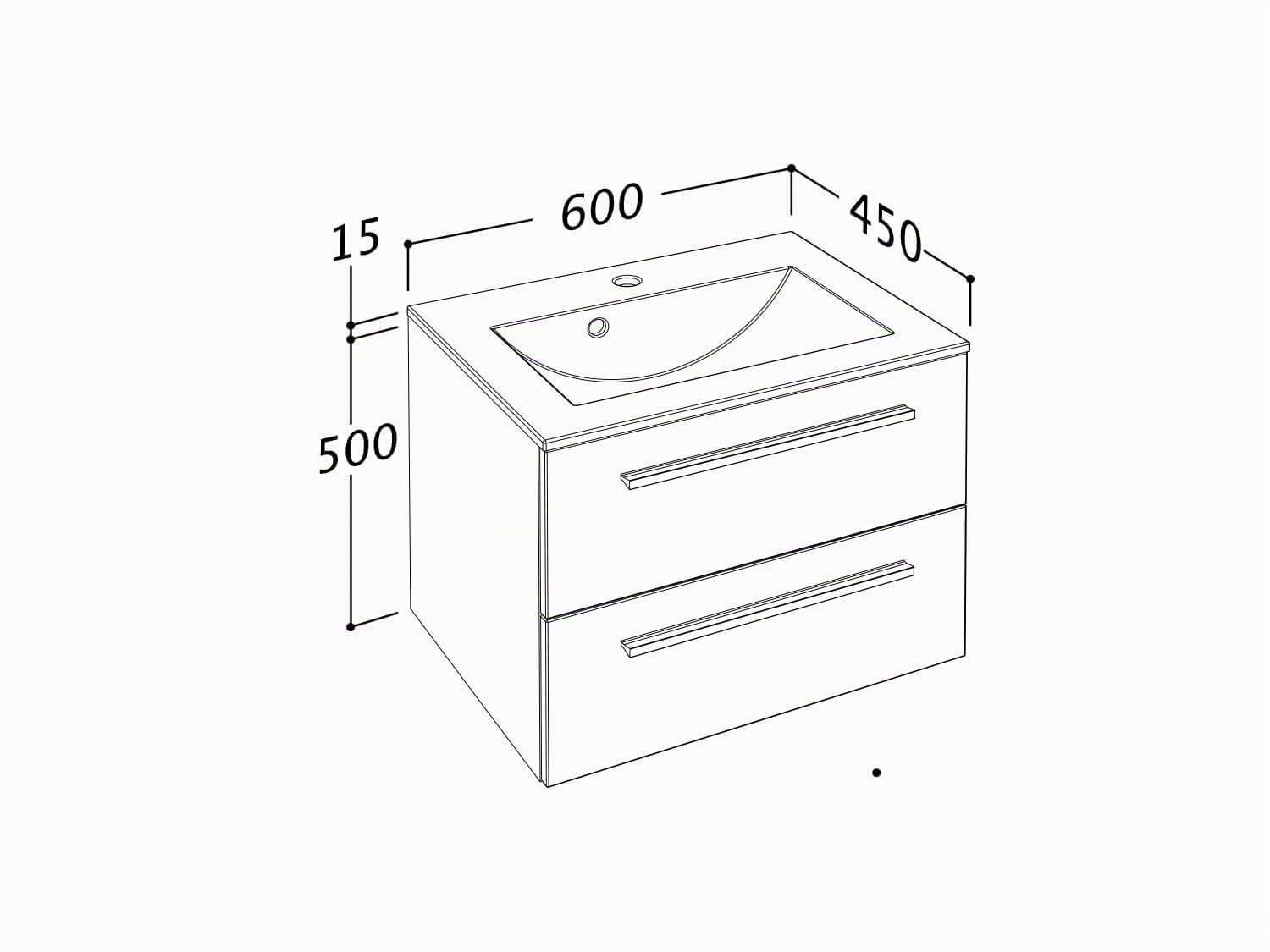 Jokey Sieper I Badmöbel Set Libato, Waschtisch mit Unterschrank 60 x 50 cm, Hochschrank und Badspiegel I Weiß