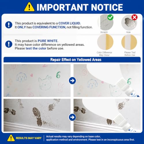 Image of White Interior Wall Paint 6.35 Oz,Drywall Primer for Stain & Graffiti Cover | 2-in-1,Convenient small-size wall primer. Covers stains and graffiti on drywall for indoor wall minor repair.